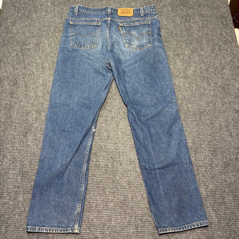 Levis 505 Orange Tab Men Jeans 38x32 Regular Fit Straight Leg Blue Denim Vintage